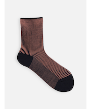 アンチピリング細ストライプショートソックス