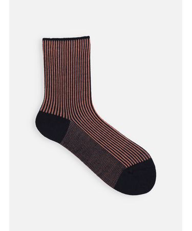 アンチピリング細ストライプショートソックス