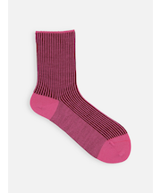 アンチピリング細ストライプショートソックス