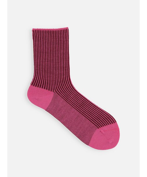 アンチピリング細ストライプショートソックス