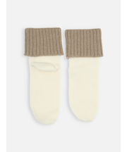 【温脚Labo】ベッドソックス無地折り返しソックス