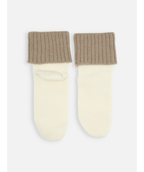 【温脚Labo】ベッドソックス無地折り返しソックス