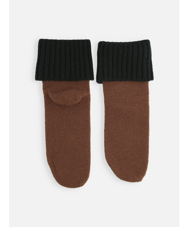 【温脚Labo】ベッドソックス無地折り返しソックス