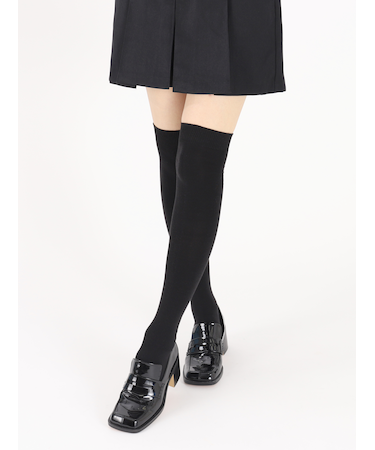 無地ニーハイソックス