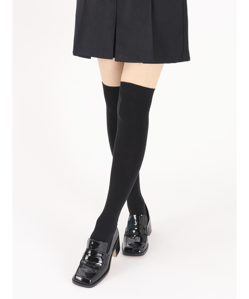 無地ニーハイソックス