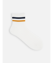 リブ2本ラインショートソックス