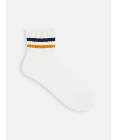 リブ2本ラインショートソックス