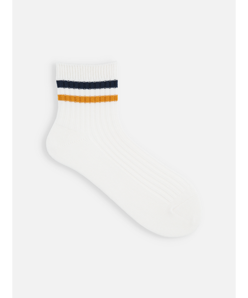 リブ2本ラインショートソックス