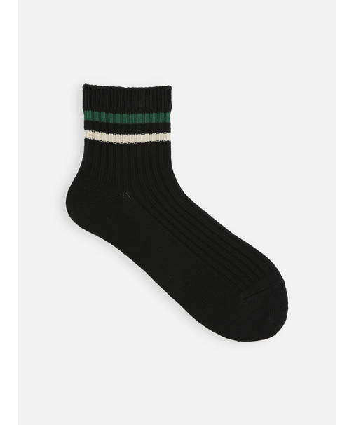 リブ2本ラインショートソックス