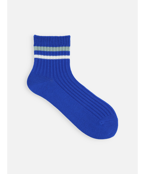 リブ2本ラインショートソックス