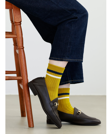 リブ2本ラインショートソックス