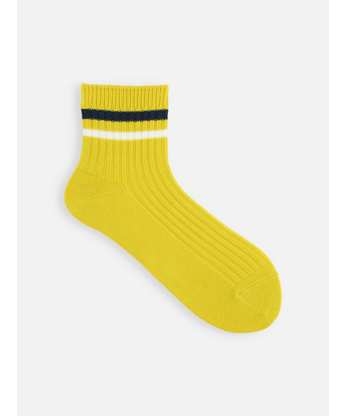 リブ2本ラインショートソックス