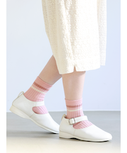 リブ2本ラインショートソックス