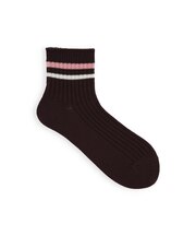 リブ2本ラインショートソックス