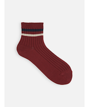 リブ2本ラインショートソックス