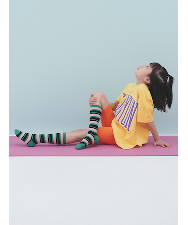 キッズ マルチボーダーソックス16～18cm