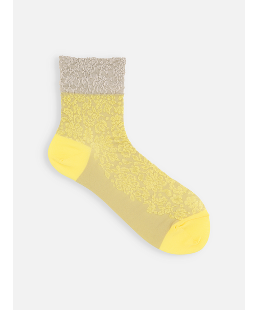 ゴム口ラメレースフロートショートソックス