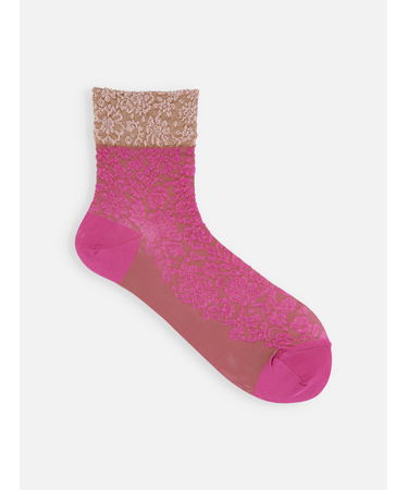 ゴム口ラメレースフロートショートソックス