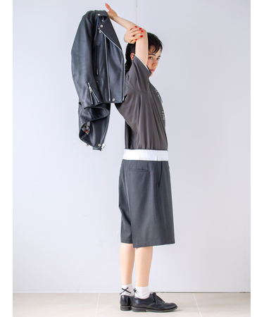 サテンリボンリブショートソックス