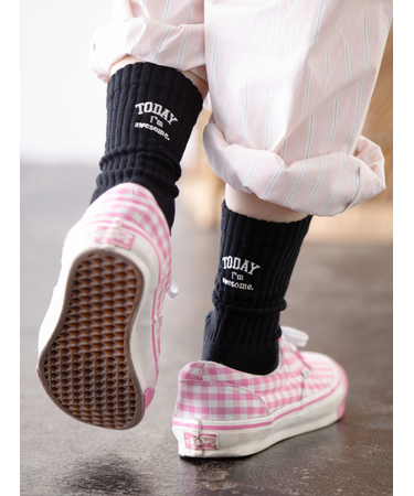 アメリブパイルロゴ刺繍ソックス