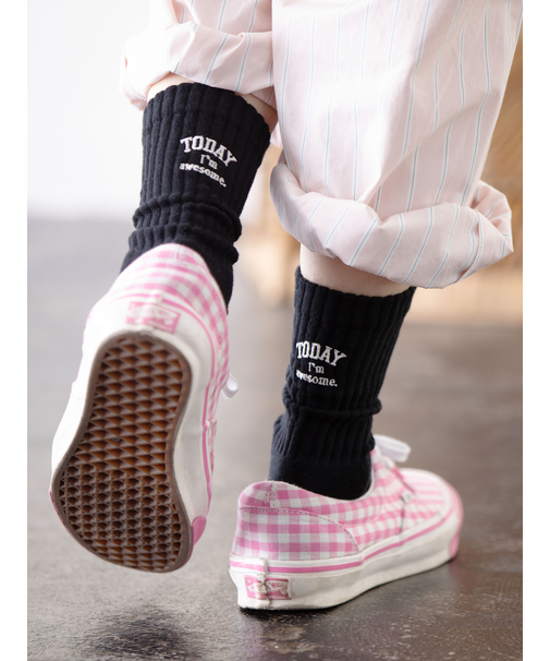 アメリブパイルロゴ刺繍ソックス