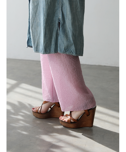 縫製くしゅくしゅシアーレギンス11分丈