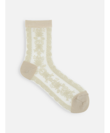 シースルー縦レースショートソックス