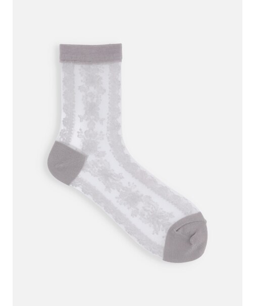 シースルー縦レースショートソックス