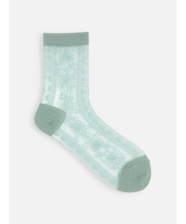 シースルー縦レースショートソックス