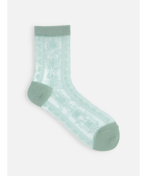 シースルー縦レースショートソックス