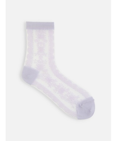 シースルー縦レースショートソックス