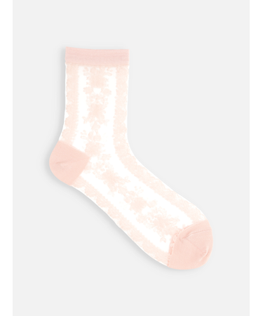 シースルー縦レースショートソックス