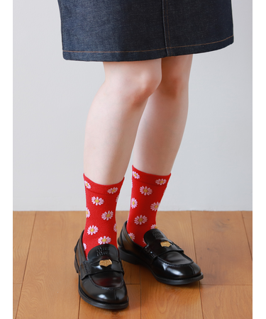 【冷感ドライ】マーガレットメッシュショートソックス