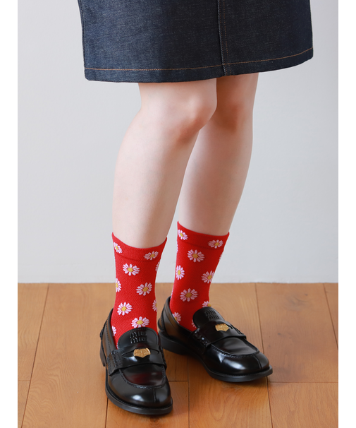 【冷感ドライ】マーガレットメッシュショートソックス