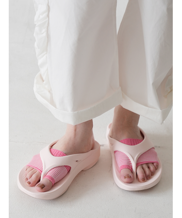 ボーダー指切り足袋ハーフソックス