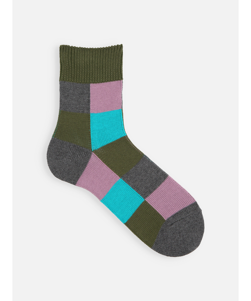 【Tabio MEN】クレイジーブロックショート丈ソックス