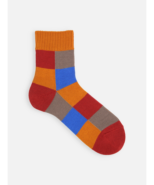 【Tabio MEN】クレイジーブロックショート丈ソックス