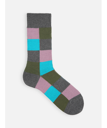 【Tabio MEN】クレイジーブロックレギュラー丈ソックス（窪塚洋介着用商品）