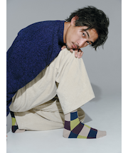 【Tabio MEN】クレイジーブロックレギュラー丈ソックス(窪塚洋介着用商品)