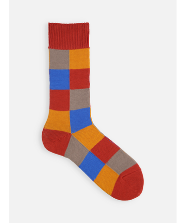 【Tabio MEN】クレイジーブロックレギュラー丈ソックス（窪塚洋介着用商品）