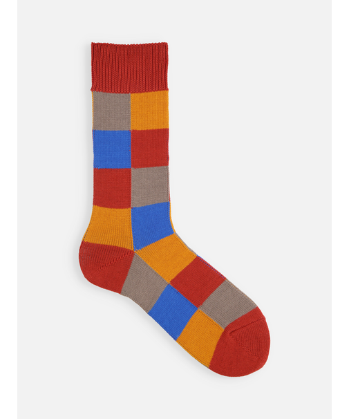 【Tabio MEN】クレイジーブロックレギュラー丈ソックス（窪塚洋介着用商品）