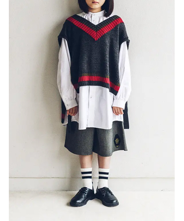 ジュニアサイズ 表糸コットン100％で毛玉が出来にくい：ラインソックス22～24cm