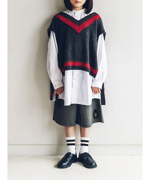 ジュニアサイズ 表糸コットン100％で毛玉が出来にくい：ラインソックス22～24cm