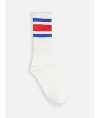 ジュニアサイズ 表糸コットン100％で毛玉が出来にくい：サンドイッチラインソックス22～24cm