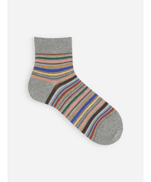 【Tabio MEN】カラフルマルチボーダーショート丈ソックス