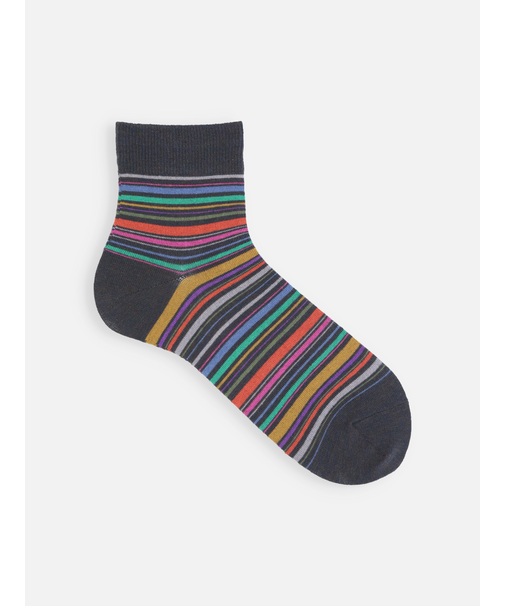 【Tabio MEN】カラフルマルチボーダーショート丈ソックス