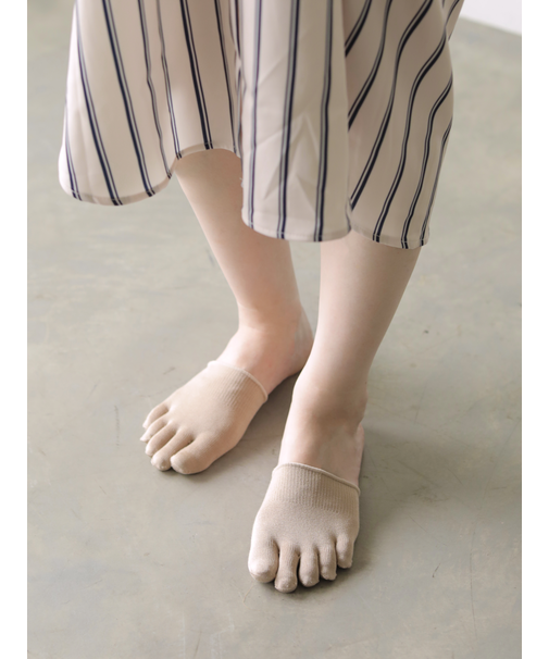 【絹肌Labo】絹紡糸つま先五本指ソックス(24.0～26.0cm)