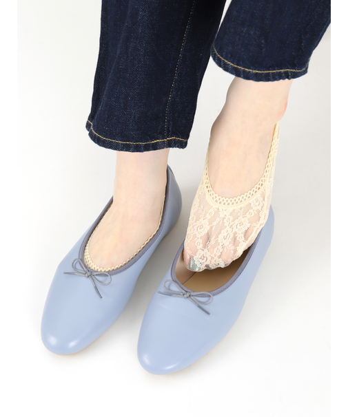 縫製花柄レースカバーソックス