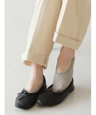 縫製花柄レースカバーソックス