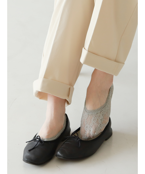 縫製花柄レースカバーソックス